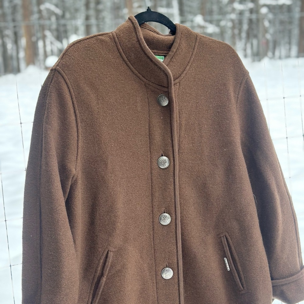 Geiger Brown Wool Women's Long Coat